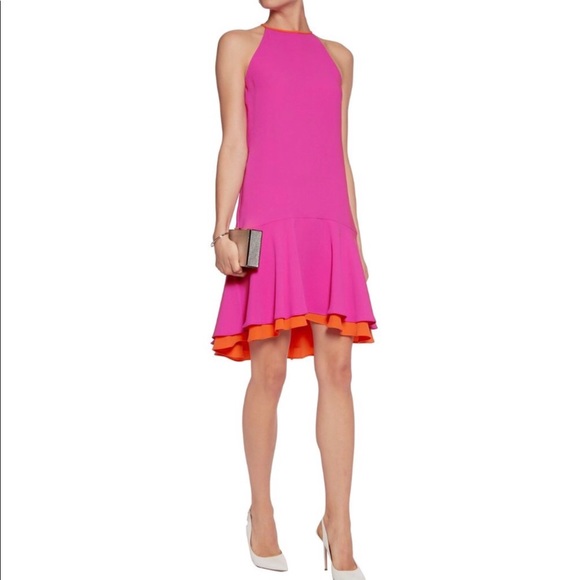 Diane von Furstenberg Pink/Orange Flounce Dress - Picture 3 of 11